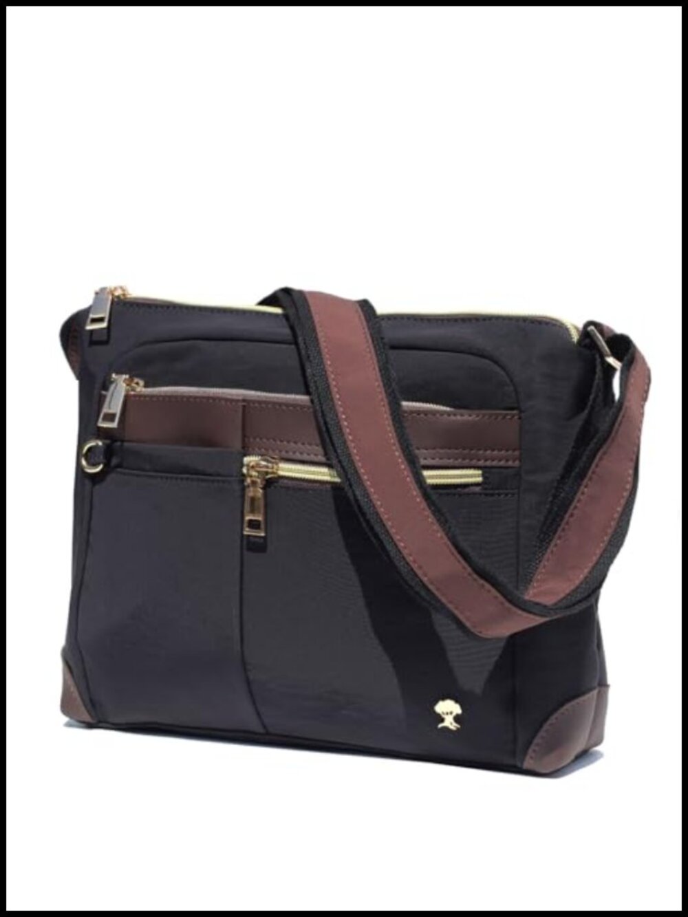 Nylon Crossbody Bag Waterproof Lightweight Multi Pocket Shoulder Handbag Purse